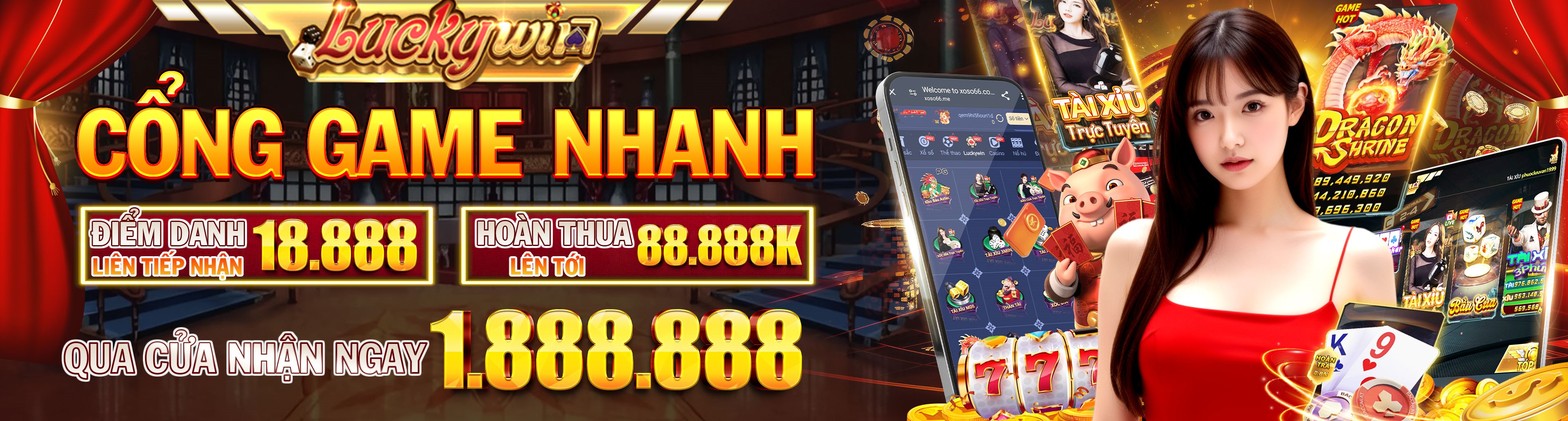 Hình ảnh quảng cáo của mcwcasino hiển thị nền tảng và các lợi ích